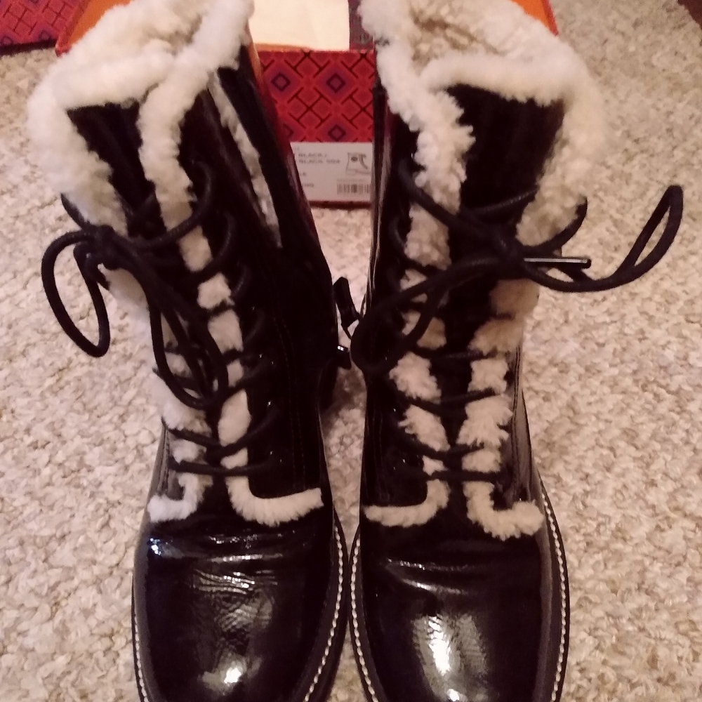 Tory Burch Lug Sole Shearling Boots
